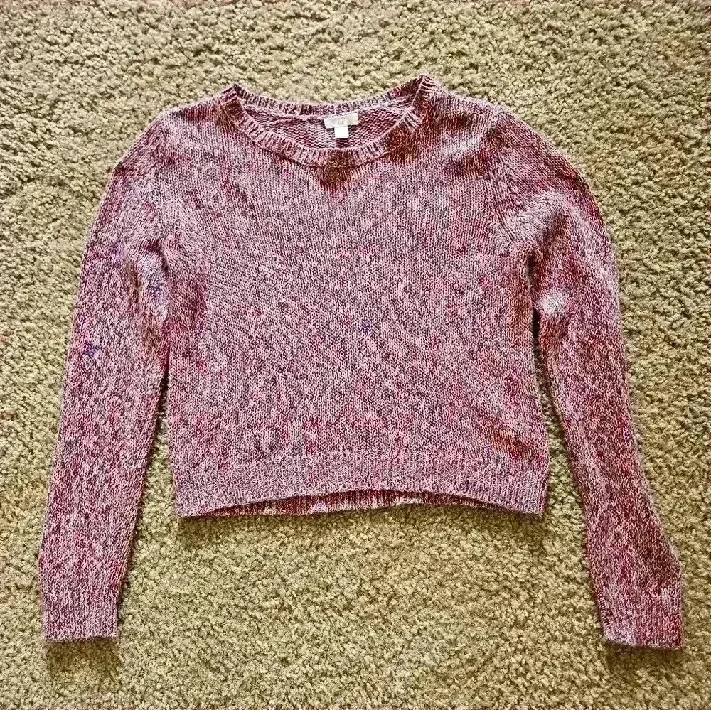 BP Brand Multi-Color Cropped Cotton Sweater, Size Large